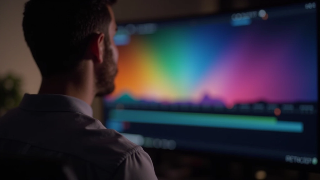 Animation keyframes montrant évolution chromatique et changements de température de couleur dans séquence